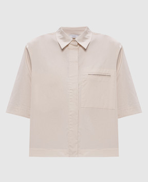 Peserico Бежева сорочка з ланцюжком моніль A0685001979