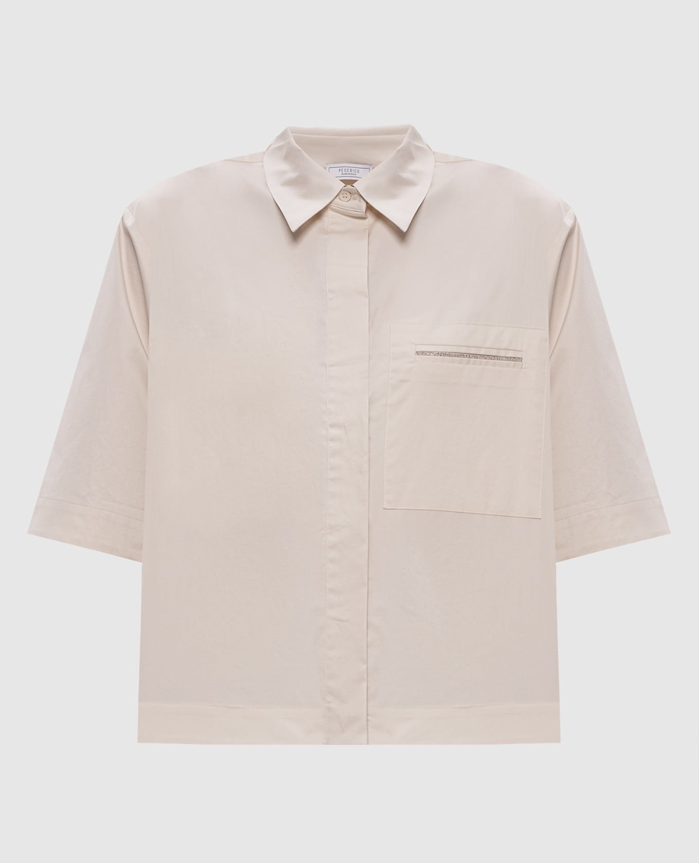 Бежевая рубашка с цепочкой мониль