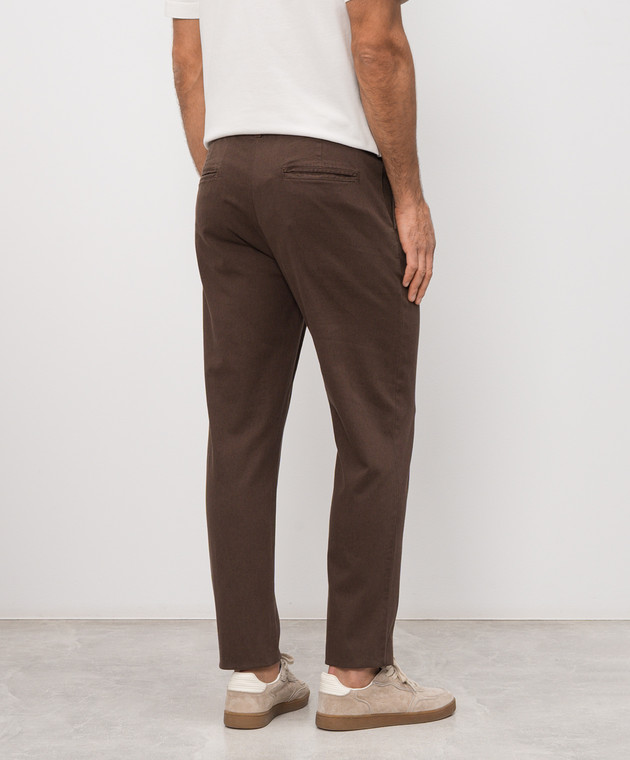 Woolrich Коричневі штани з льоном CFWOTR2027MRUT5288 зображення 4