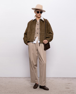 Brunello Cucinelli Коричневая замшевая куртка MPCAI7594P