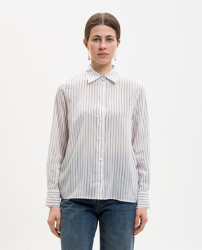 Peserico Біла сорочка в смужку з ланцюжком моніль S0606008334
