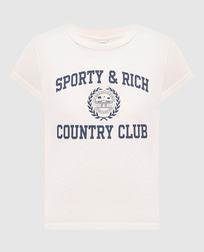 Sporty & Rich Бежевая футболка Varsity Crest TO11176218WH37w