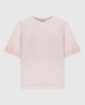 Twinset Рожева футболка з мереживом 261TP2110