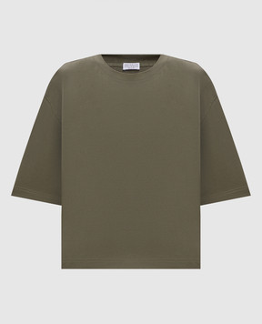 Brunello Cucinelli Футболка кольору хакі M0T81BG200