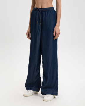 Twinset Синие брюки с логотипом 261LL2QGG