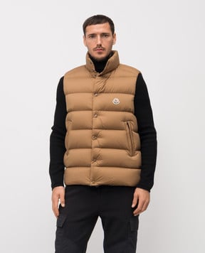 Moncler Коричневий пуховий жилет Tibb K20911A00096597YD