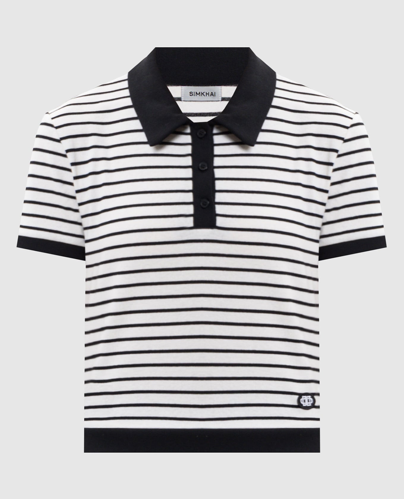 Біле поло в смужку