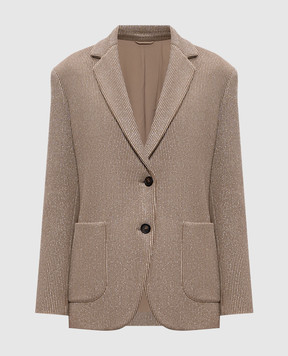 Brunello Cucinelli Бежевий жакет з люрексом M0AZT7511