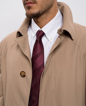 Brunello Cucinelli Бордовый галстук из шелка MR8460018