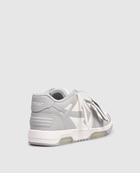 Off-White Серые кожаные кроссовки Out Of Office OWIA259C99LEA006