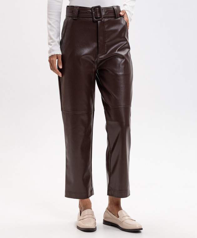Twinset Коричневые брюки с поясом 262TP2051 изображение 3