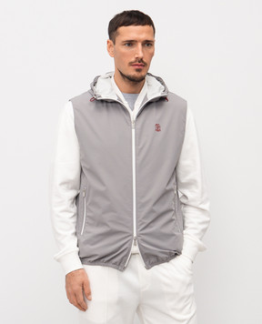 Brunello Cucinelli Сірий жилет з емблемою MM49A7450G