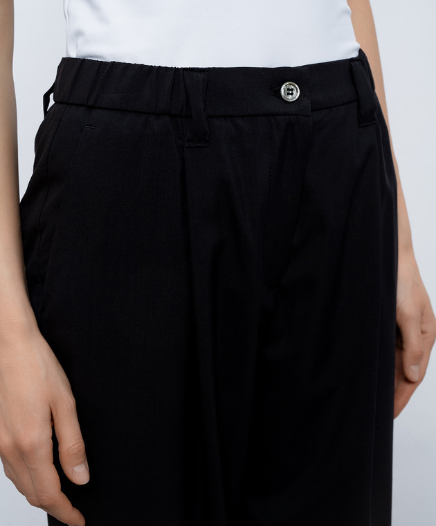 Marco Pescarolo Черные брюки Zeza из шерсти и шелка ZEZAD5314 изображение 4