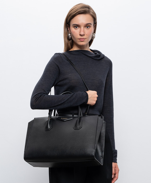 Givenchy Черная кожаная сумка тоут Catchall BB518KB2HF изображение 2