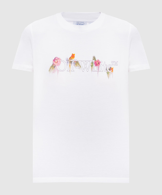 Off-White Белая футболка с принтом логотипа 2FA00641T