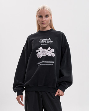 Vetements Чорний світшот з принтом MH27CN203B
