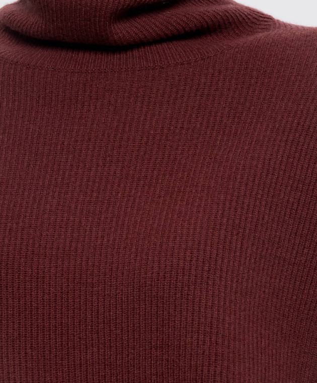 Brunello Cucinelli Бордовий светр з вовни, кашеміру та шовку M16129313P зображення 5