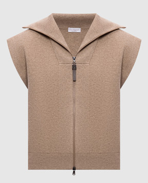 Brunello Cucinelli Коричневий жилет з кашеміру M12237846P