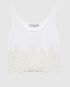 Ermanno Scervino Білий топ з мереживом D482L303APXHC