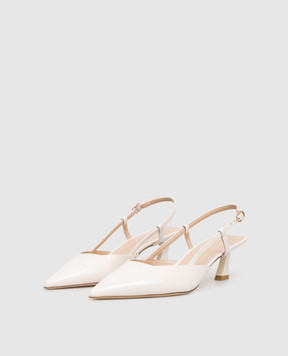 Stuart Weitzman Білі шкіряні лаковані слінгбеки VINNIE SJ435