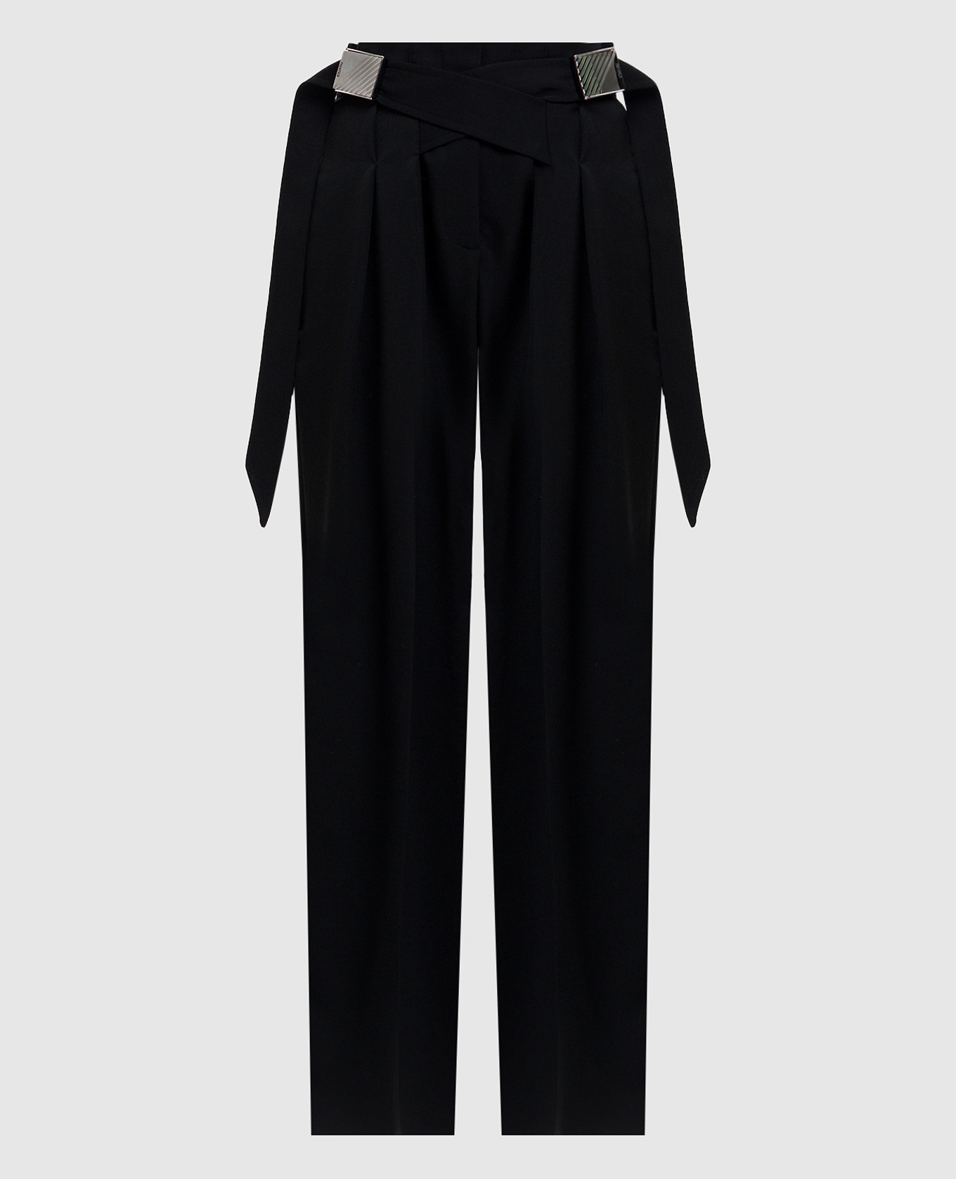 

Черные брюки из шерсти, Черный, Широкие брюки