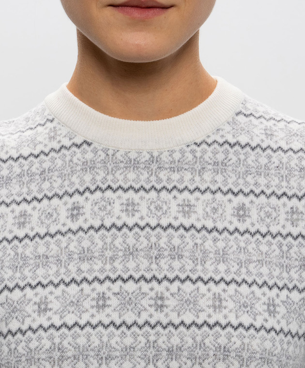 Thom Browne Топ цвета айвори из шерсти в узор FKA529AY1007 изображение 5