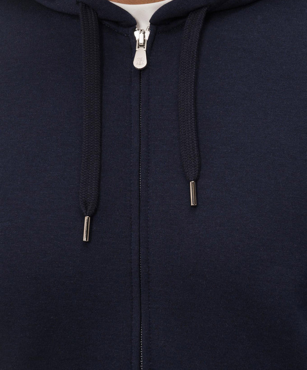Brunello Cucinelli Синя спортивна куртка з капюшоном MM8319069G зображення 5