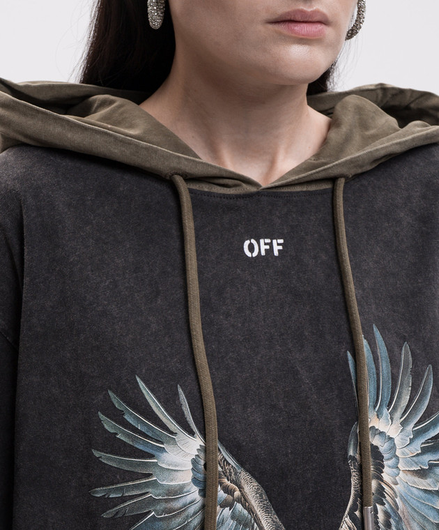 Off-White Серые худи с принтом Eagle Arrow OWAB039F25JER001 изображение 5
