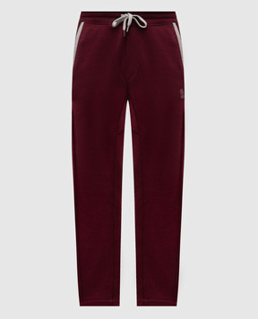 Brunello Cucinelli Бордовые спортивные брюки с принтом эмблемы MM8433102G