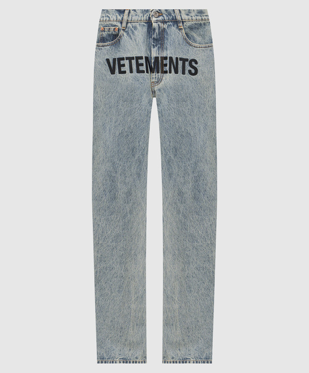 Vetements Голубые джинсы с вышивкой логотипа MH27DJ079LB