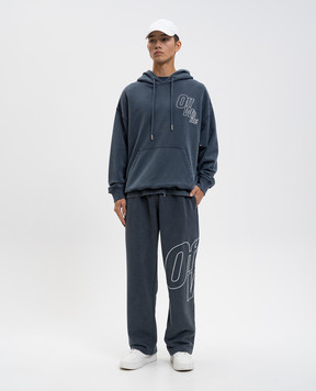 Off-White Синє худі з принтом логотипа 44MBB085F5F00K