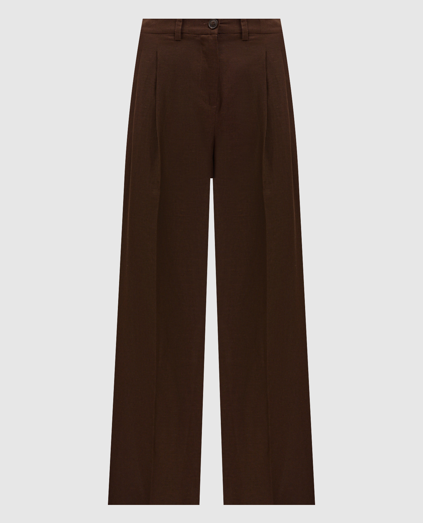 Коричневые брюки с льном