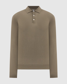 Brunello Cucinelli Поло кольору хакі з вовни та кашеміру M2400295