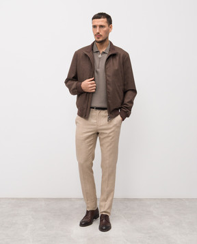 Stefano Ricci Коричневое поло из шерсти, кашемира и шелка W505507P31W26150