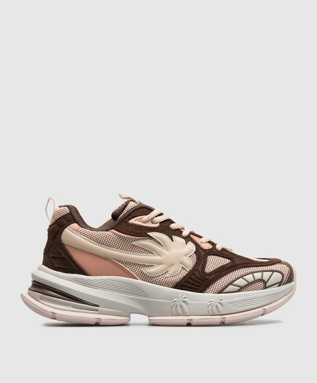 Palm Angels Коричневые комбинированные кроссовки Palm Runner PAWIA004FB001