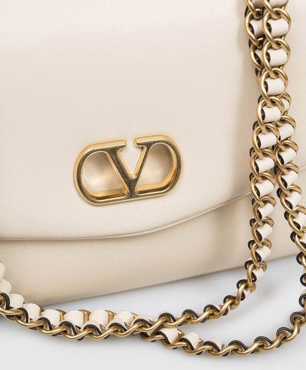 Valentino Бежева шкіряна сумка-месенджер Djuna 8W0B0T57AIR зображення 4