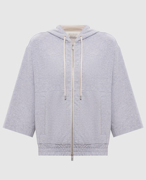 Peserico Сіра меланжева спортивна куртка з ланцюжком моніль A12574J002379