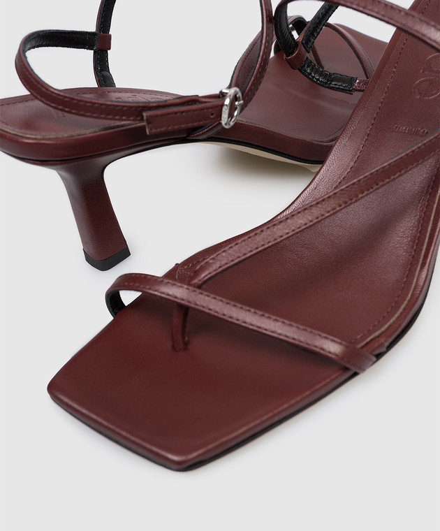 Aeyde Бордові шкіряні босоніжки Elise HS0172001012126 зображення 5