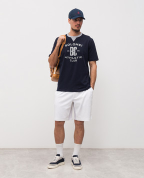 Brunello Cucinelli Белые шорты с принтом эмблемы ML8243390T