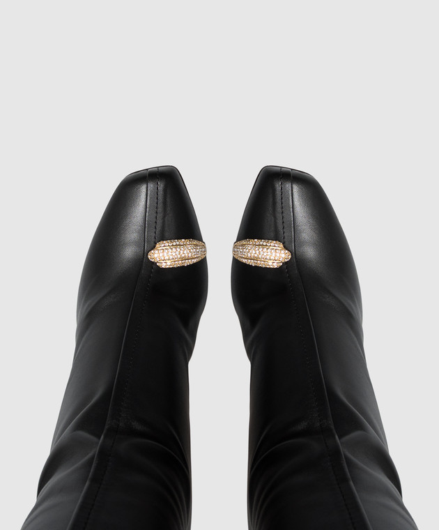 Giuseppe Zanotti Черные кожаные ботфорты ENIGME I680011 изображение 4