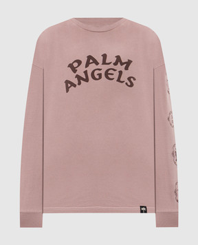Palm Angels Розовый лонгслив с принтом Devil Herald PAMAB001JR001m