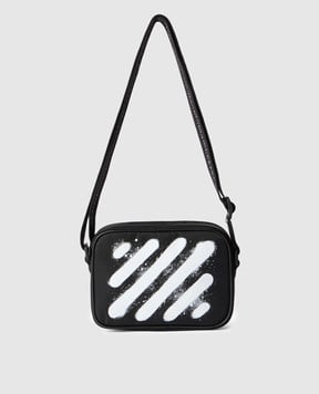 Off-White Чорна сумка Diag Spray з логотипом OMNQ099F25FAB001