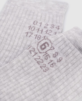 Maison Margiela MM6 Сірі гольфи з візерунком емблеми S52TL0038M13244