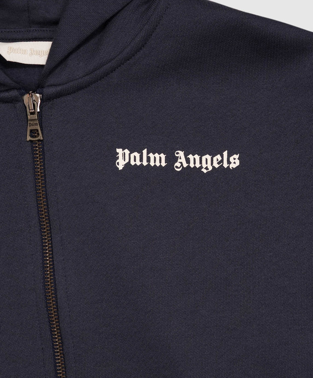 Palm Angels Дитяча синя спортивна куртка з принтом логотипа F6PAJBZH015 зображення 3
