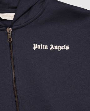 Palm Angels Детская синяя спортивная куртка с принтом логотипа F6PAJBZH015