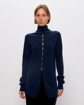 Thierry Mugler Синий топ с вышивкой логотипа 26W2TO09331144