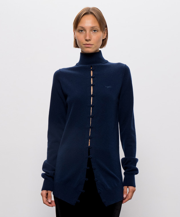 Thierry Mugler Синий топ с вышивкой логотипа 26W2TO09331144 изображение 3