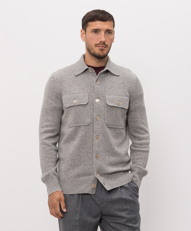 Brunello Cucinelli Серый кардиган из кашемира M22703806 изображение 3