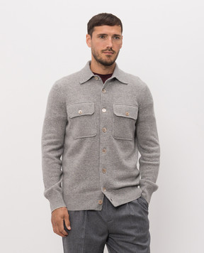 Brunello Cucinelli Сірий кардиган з кашеміру M22703806