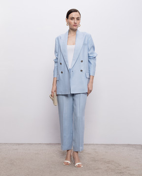 Peserico Блакитні штани з льону з відворотами A04210D02606